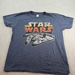 Kids Tultex Star Wars Millennium Falcon Graphic T Shirt Size Large Blue Heather